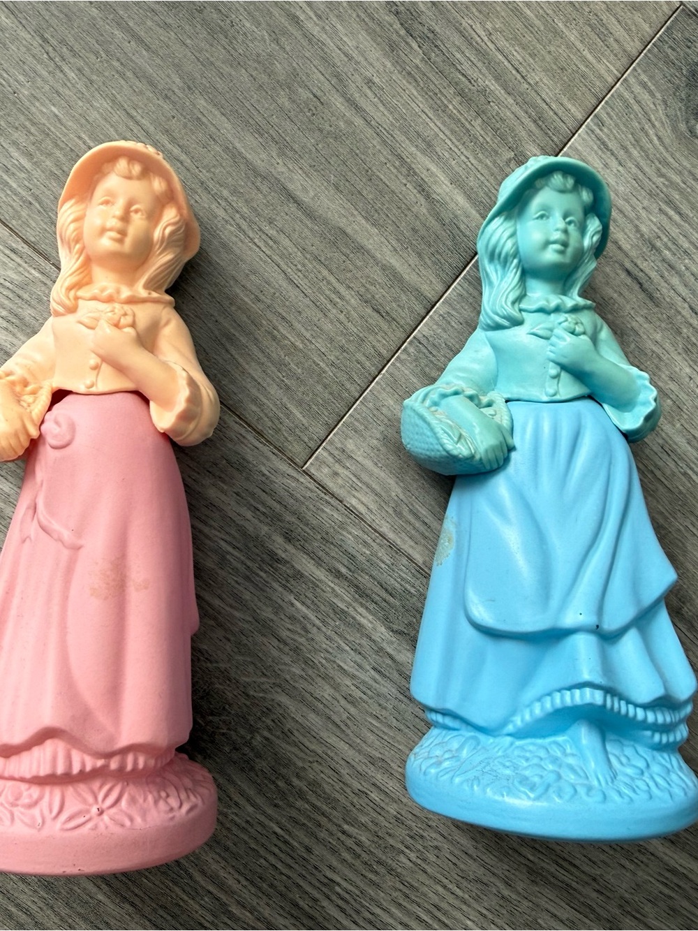 Avon Vintage 1970s Perfume Bottles- Pretty Girl Pink and Pretty Girl Blue